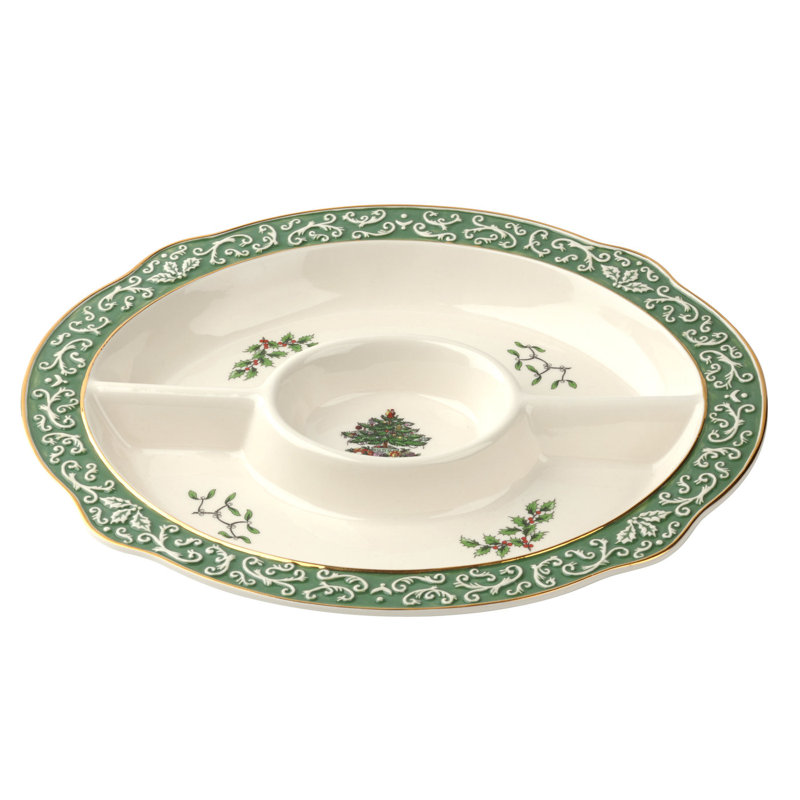 Spode Christmas Tree Embossed Chip and Dip Platter & Reviews Wayfair